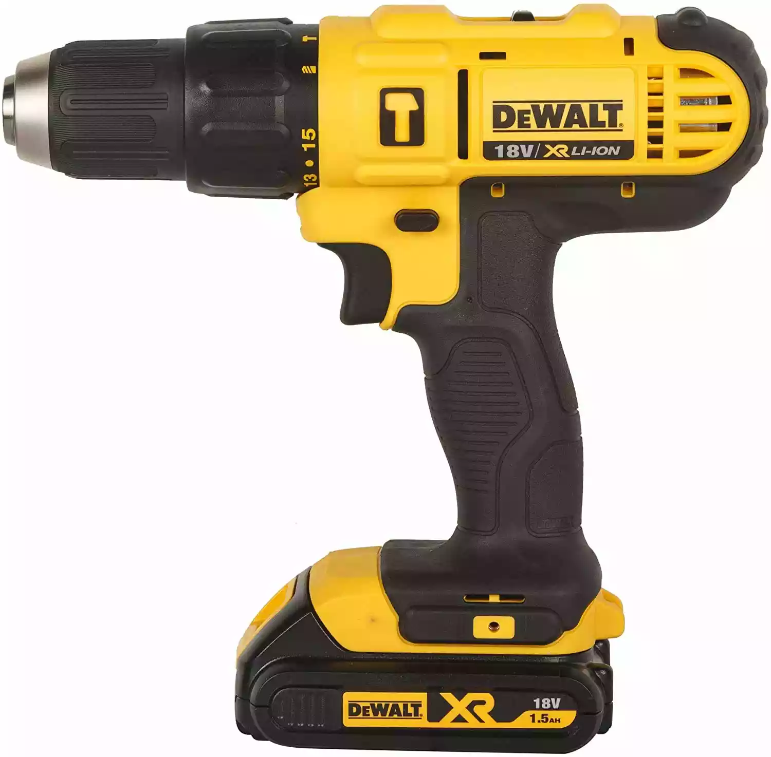 65 DEWALT DCD776S2 18V 13mm XR Lithium-Ion Cordless Hammer Drill Machine/Driver with 2x1.5 Ah Batteries included - Image 1