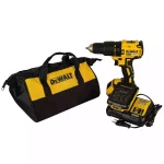 DEWALT DCD7781D2 18V 13mm Cordless Compact Brushless Hammer Drill Machine with 2x2.0Ah Li-ion batteries, Yellow