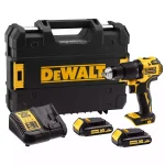 Dewalt Stanley Dcd709S2T-Qw Hammer Drill Machine Driver With Brushless Motor-2X1.5Ah Batteries Included For Drilling Purpose- 18V Li-Ion Sub-Compact Series Cordless 1/2/13Mm, 2 Year Warranty