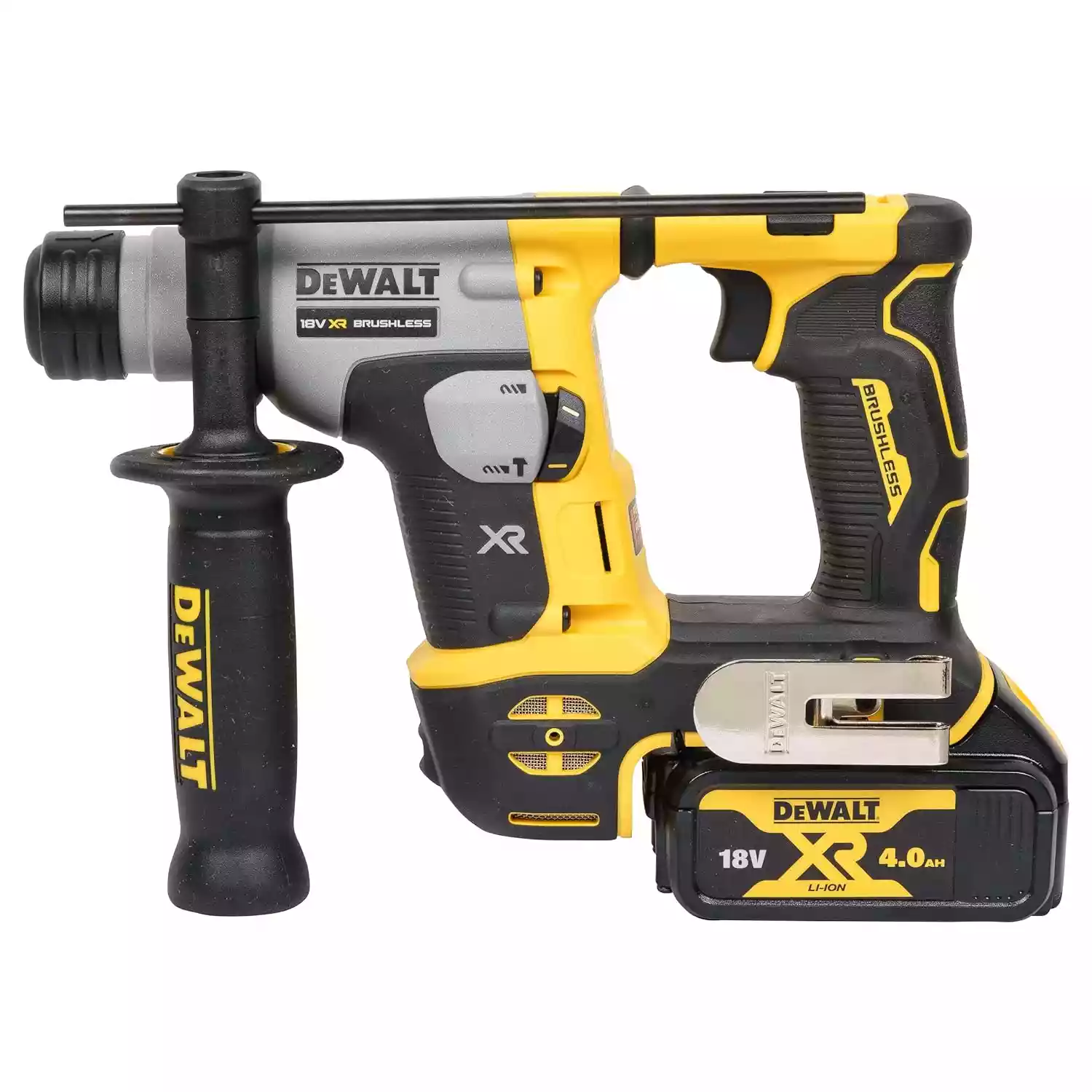 80 DEWALT DCH172M2-IN 18V Cordless Compact Brushless Hammer with 4-10 mm drilling range & 2x4.0Ah Li-ion batteries,Yellow - Image 1